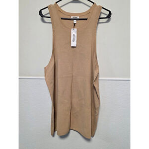 Women's lucyswhims The Drop Beige Knit Tank Top 3X‎